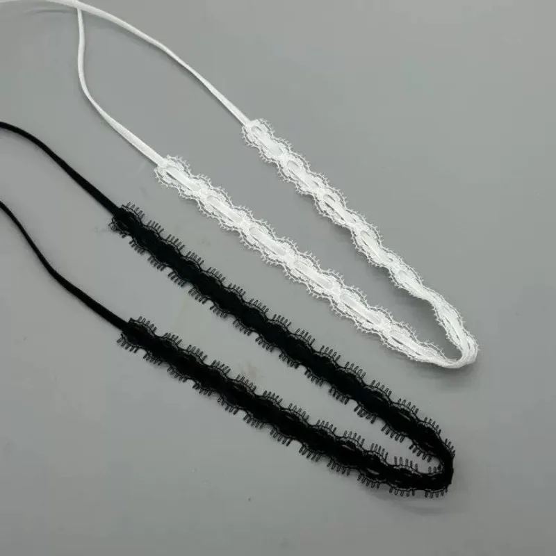 Black White Lace Bow Choker Necklaces for Women Gothic Dark Bow Strap Sweet Sexy Collar Necklace Party Female Jewelry Harajuku
