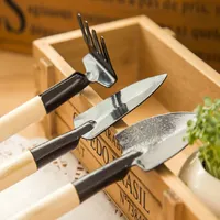 3Pcs Hand Shovel Gardening Trowel Garden Tools, Wood Handle Heavy Duty Garden Set Hoe garden tools Weeding Weeder