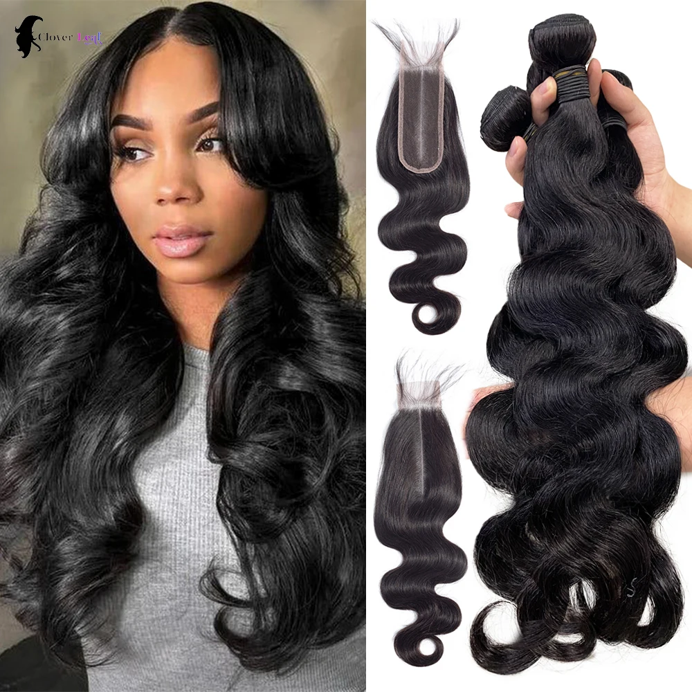 Body Wave Human Hair Bundles And Closure 2x6 Lace Closure 26 inch Human Hair Bundles With Closure Brazilian Raw Hair Bundles