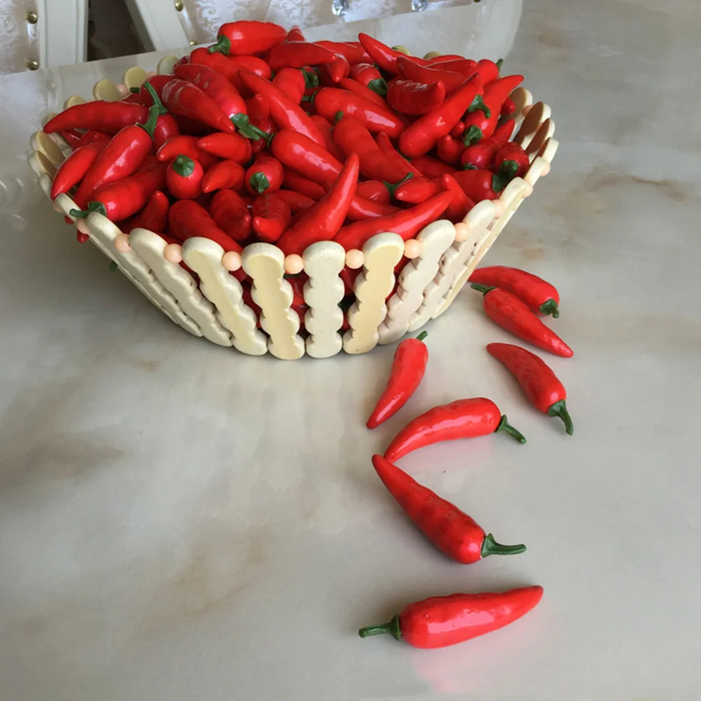 

36Pcs Fake Chili Simulation Artificial Lifelike Vegetable Decoration for Restaurant Home Display Mini Artificial Chili