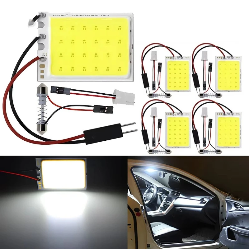 1/2/4/6/8PCS 18 24 36 48SMD White Reading Lamp Led T10 Car Parking Bulb Auto Interior Panel Light Festoon License Plate Light