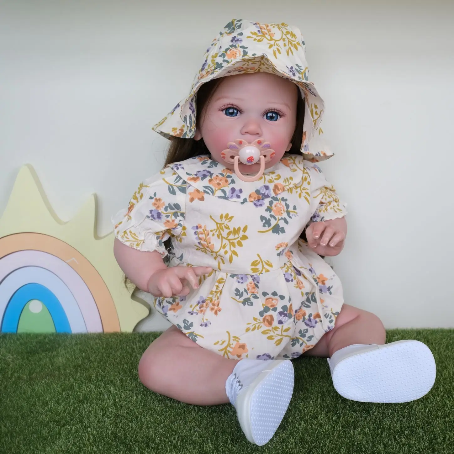 

NPK 60CM Completed Doll in Picture Reborn Doll Toddler Girl Hand Paint Doll with Genesis Paint High Quality 3D skin Doll