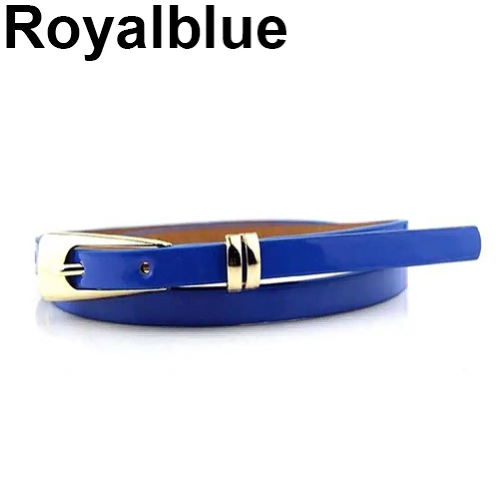 1Pc Stylish Women's Buckle Thin Belt Faux Leather Candy Color Waistband Adjustable Street Trend High Quality Jeans Dress Belt