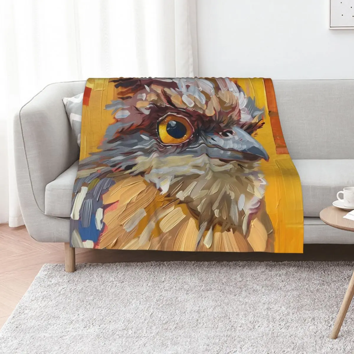 Tawny Frogmouth Bird Throw Blanket Summer Soft Soft Plush Plaid Furry Soft Big Weighted Blankets