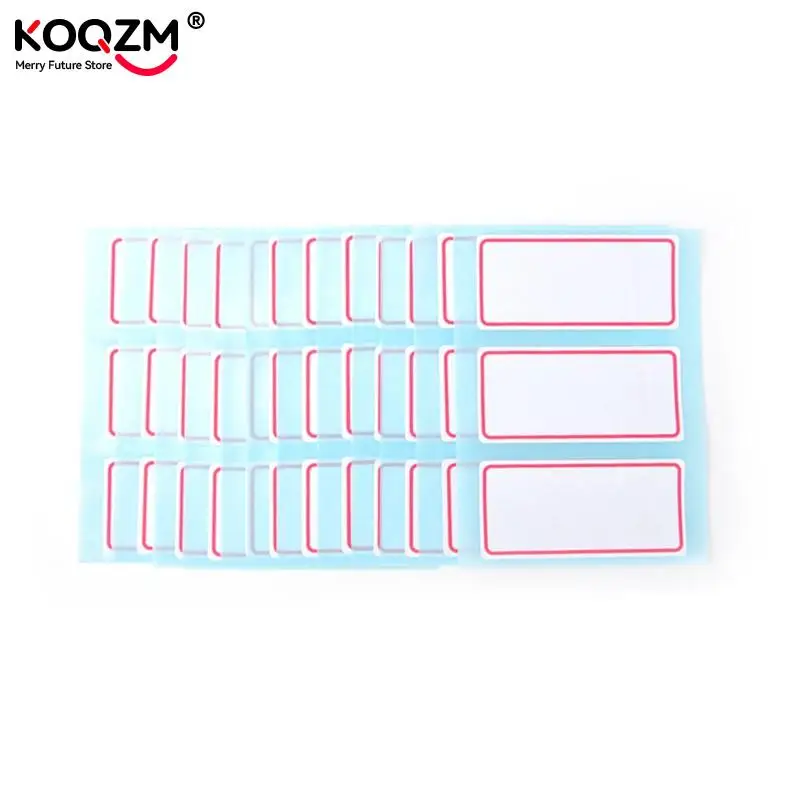 12 Sheets Blank Stickers 34*73mm Self Adhesive Label Blank Note Label Bar Sticky White Writable Name Stickers