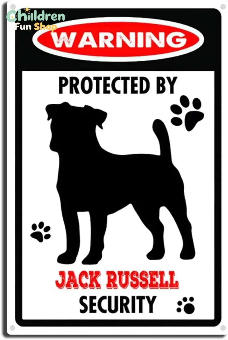 Metal Tin Sign Jack Russell Warning Sign, Warning Dog Metal Aluminum Tin Sign Outdoors Wall Decor Yard Signs Home Decor 8x12i