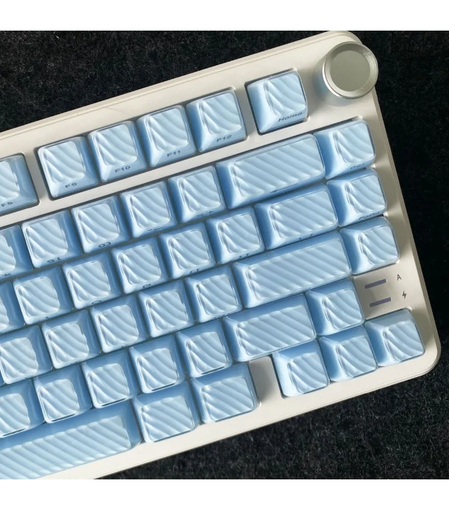 

Blue crystal magic wave two-color side engraved keycap bpt crystal streamlined transparent crystal keycap