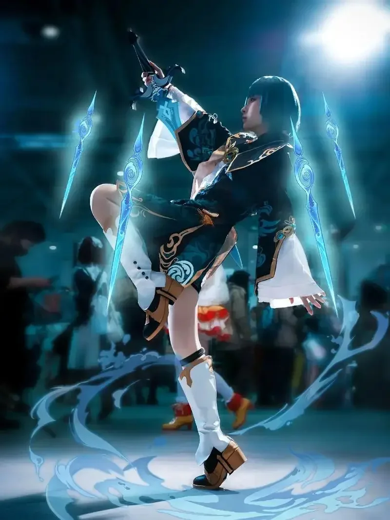 أزياء كوسبلاي جينشين إمباكت شينغ كيو التأثيرية شينغ تشيو زي رائع للهالوين زي جينشين التأثيري الباروكات زي كامل