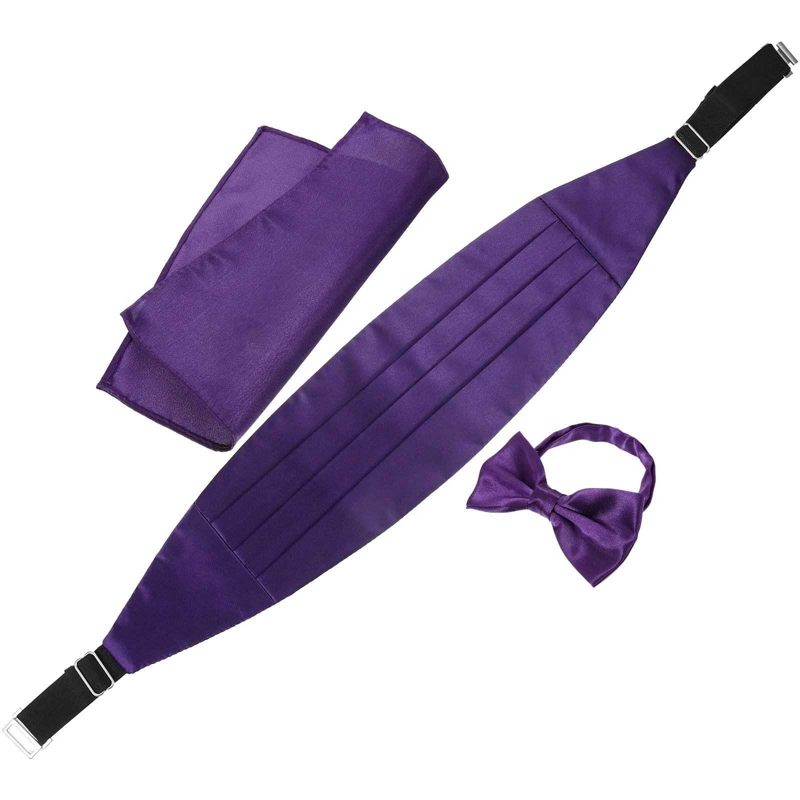 

1 set Bow Tie Pocket Handkerchief Set Men'S Satin Cummerbund Tuxedo Accessories Formal Wedding Party Costume Kit Stain