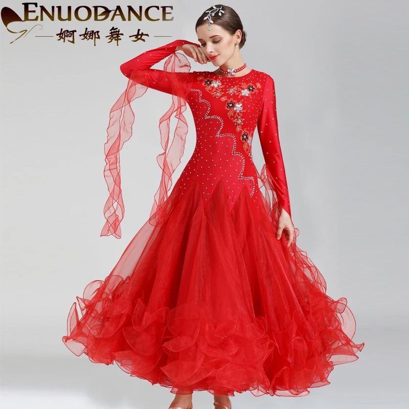 

New modern dance dress, group competition large swing skirt, waltz dance skirt, national standard dance skirt