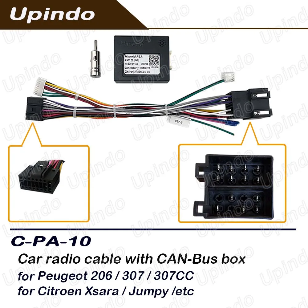 

Car Radio Cable with CANBus For Peugeot 206 307 Citroen Xsara Jumpy Power Wiring Harness Aftermarket Stereo Installation Adapter