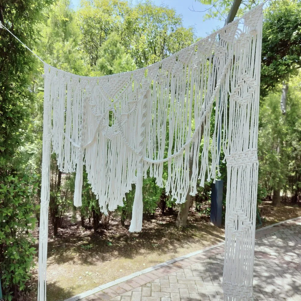 

Natural Fiber Wedding Backdrop Boho Macrame Wedding Arch Decor Rustic Chic Bridal Shower Ceremony Background Christmas Gifts