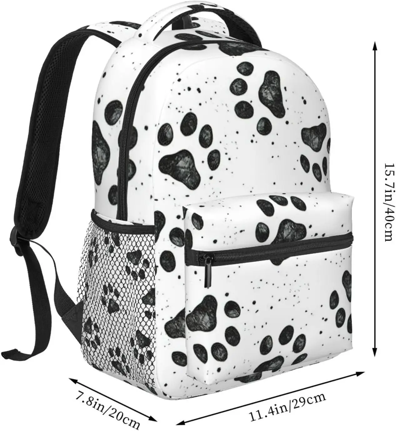 Dog Paw Pattern Print Travel Canvas Laptop Backpack For Women Men Aesthetic Backpack Casual Daypack