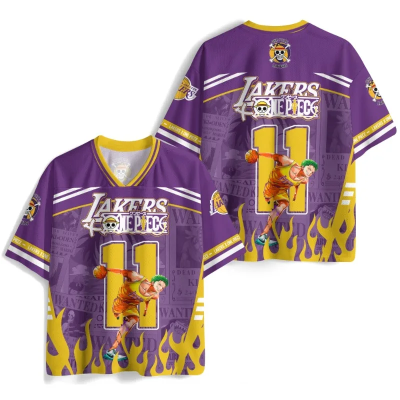 2026 _ New Style _ Fashion _ One Piece Anime _ Fun Jerseys _ Luffy _ Campus Style Short Sleeves _ Sports Style Mesh Fabric image 3