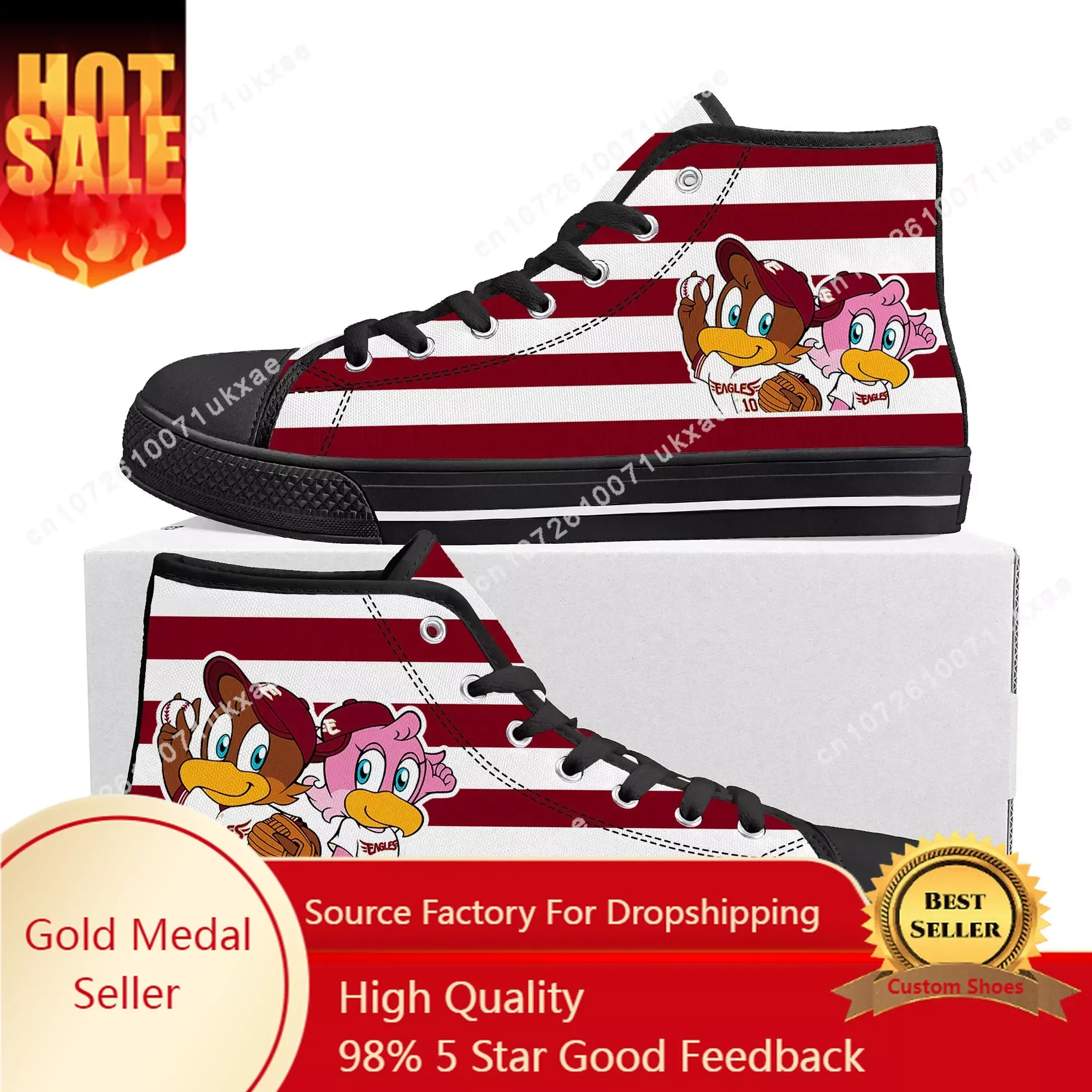 Tohoku Golden Eagles baseball High Top Sneakers Mens Womens Teenager Canvas High Quality Sneaker Casual Custom Made Shoes DIY