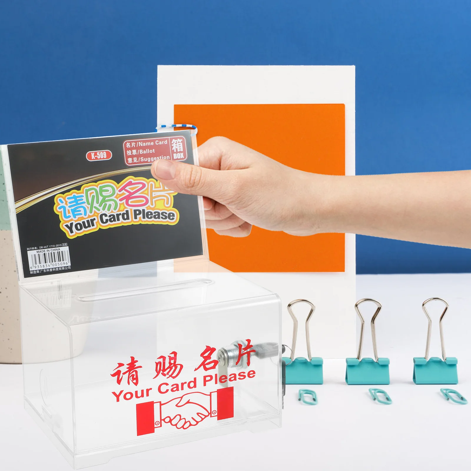 

1Set Business Cards Case Plastic Transparent Holder Large Capacity Office Desktop Card Stand for Clinics Conference