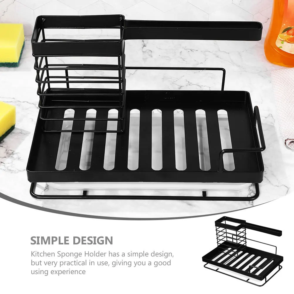 Kitchen Sponge Drain Rack Sink Organizer Lightweight Practical Kitchen Countertop Sponge Holder Dish Soap Tray