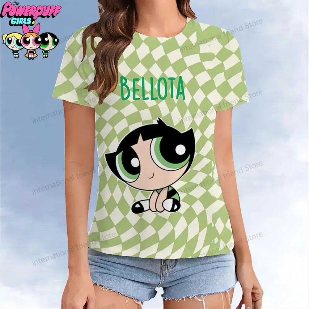 

Спортивная быстросохнущая дышащая футболка с 3D принтом Powerpuff для девочек, милая одежда для родителей и детей в стиле Харадзюку с героями мультфильмов, топ для мальчиков с короткими рукавами Y2K