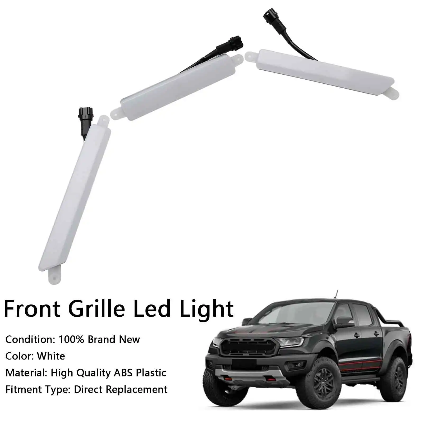 Artudatech Front Bumper Grille Grill White Led Light Fit Ford Ranger 2015-2023 T7 T8