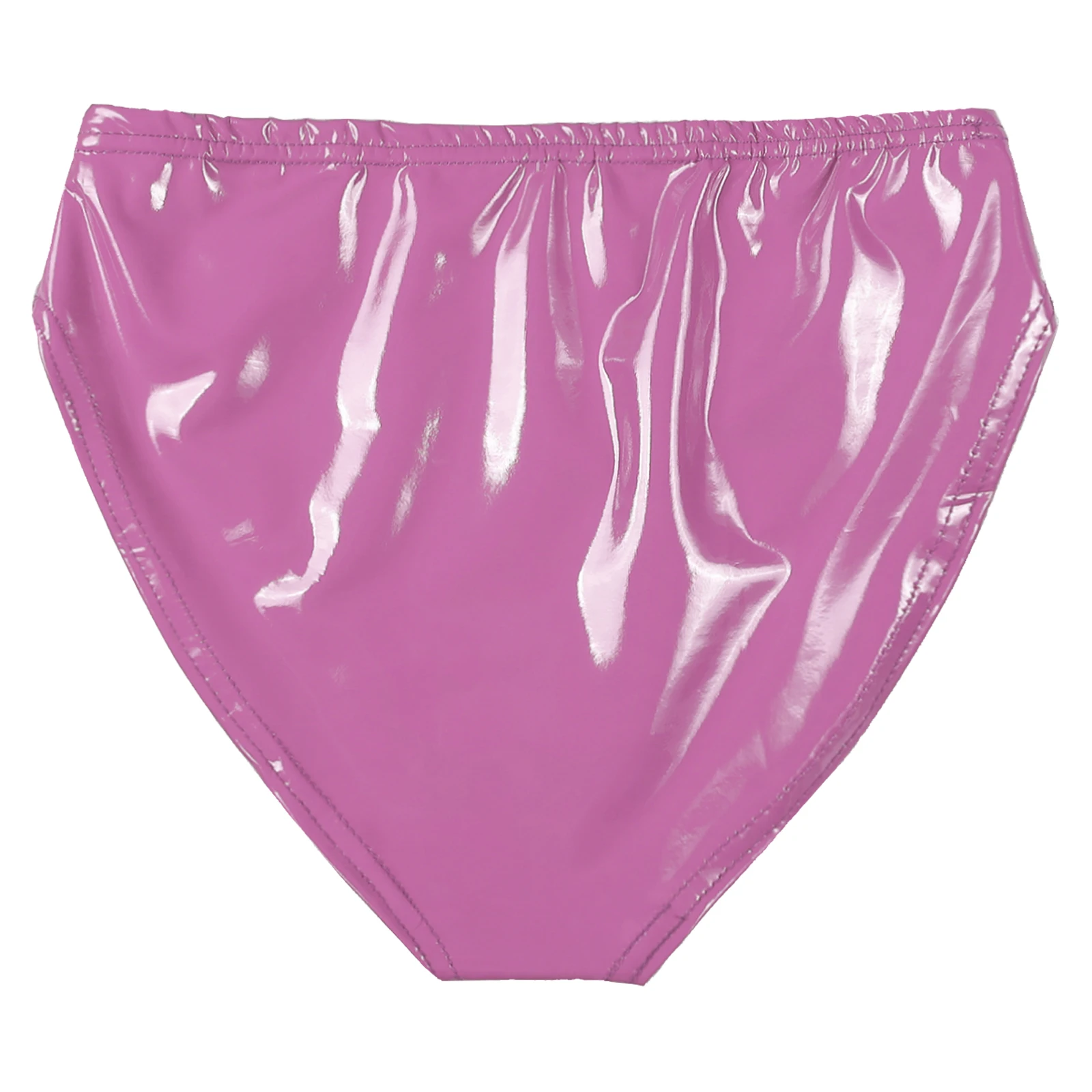 Mens Patent Leather Briefs Latex Panties Wet Look Underwear Club Dancing Performance Elastic Waistband Underpants