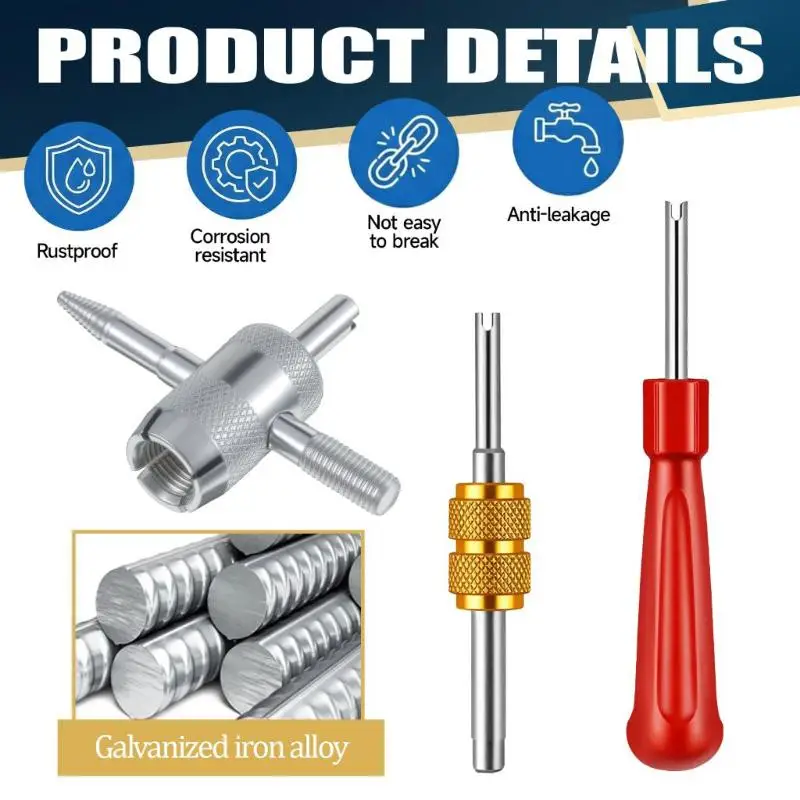 33pcs Tire Valve Stem Core Remover Tool Slotted Handle for Car Bicycle Repair Portable Durable Auto Bike Maintenance Accessory view 4