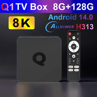 Android14 Smart TV Box Q1 Allwinner H313 Supports 2.4G&5G Dual Wifi 8K 64G 128G Rom Google Media Player TV Box Voice Set Top Box