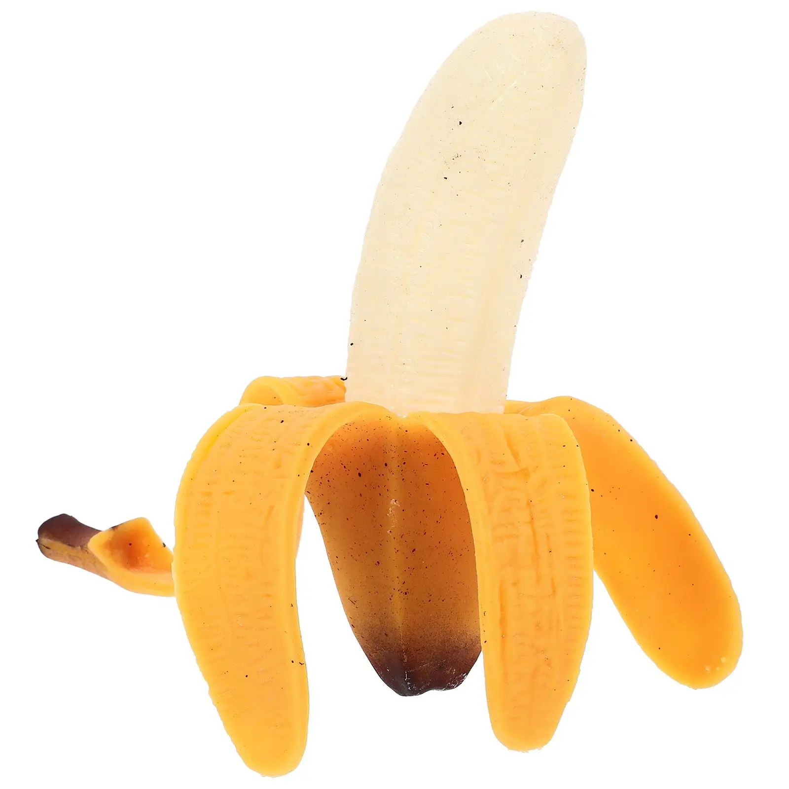 2 pçs brinquedo de alívio do estresse simulado borracha banana descompressão squeeze bolas brilhante amarelo festa favores material prático