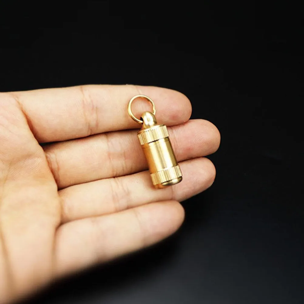 

3pcs Brass Container Portable Storage Case For Durable Pill Container Travel Durable Pill Storage Case Holder