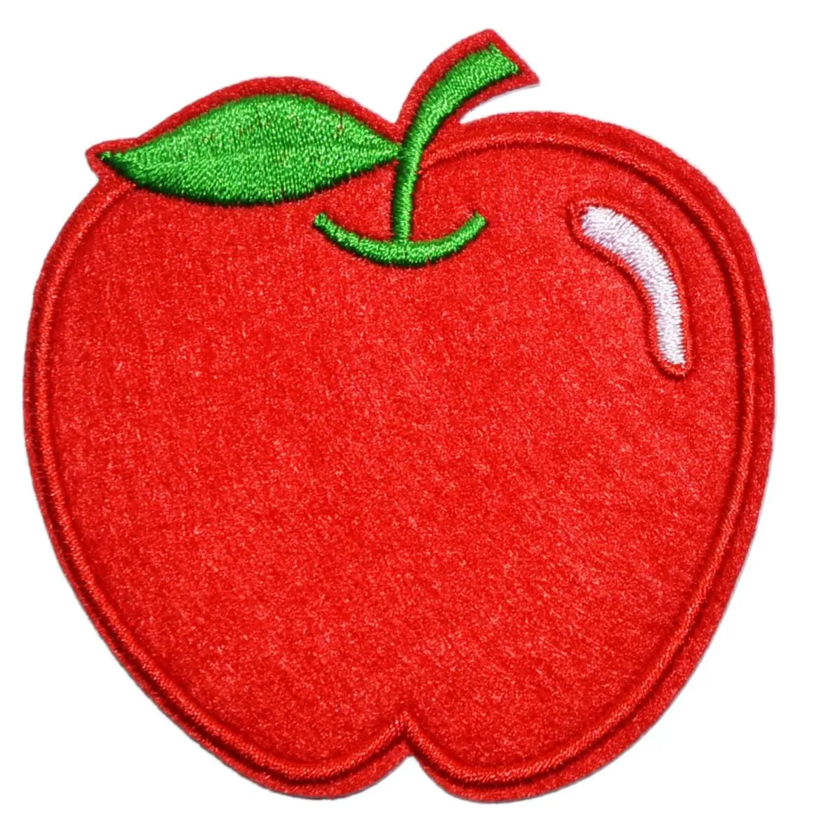 100x Red Apple - Tasty Fruit - Teacher - Green Leaf Iron On Patch cartoon Motif Applique embroider (≈ 8 * 8.2 cm)