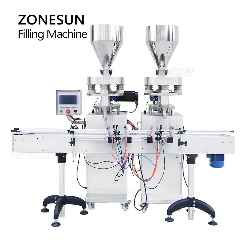 Zonesun ZS-KL01 1-500g automático quantitativo grânulo pó máquina de enchimento pode grão milho funil vidro garrafa de sal enchimento