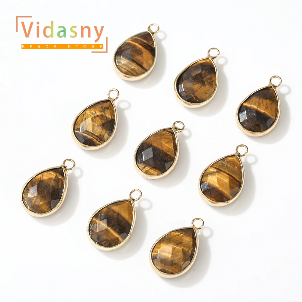 2 Stück 13 x 18 mm natürliche grüne Aventurin-Steinperlen in Tropfenform, Anhänger für die Schmuckherstellung, DIY-Armband, Halskette, Zubehör – Detail 7