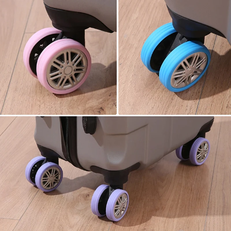 Trolley Case Carrying Wheel Noise Reduction Suitcase Wheel Rubber Sleeve Modified Suitcase Pulley Accessories Protective Cover