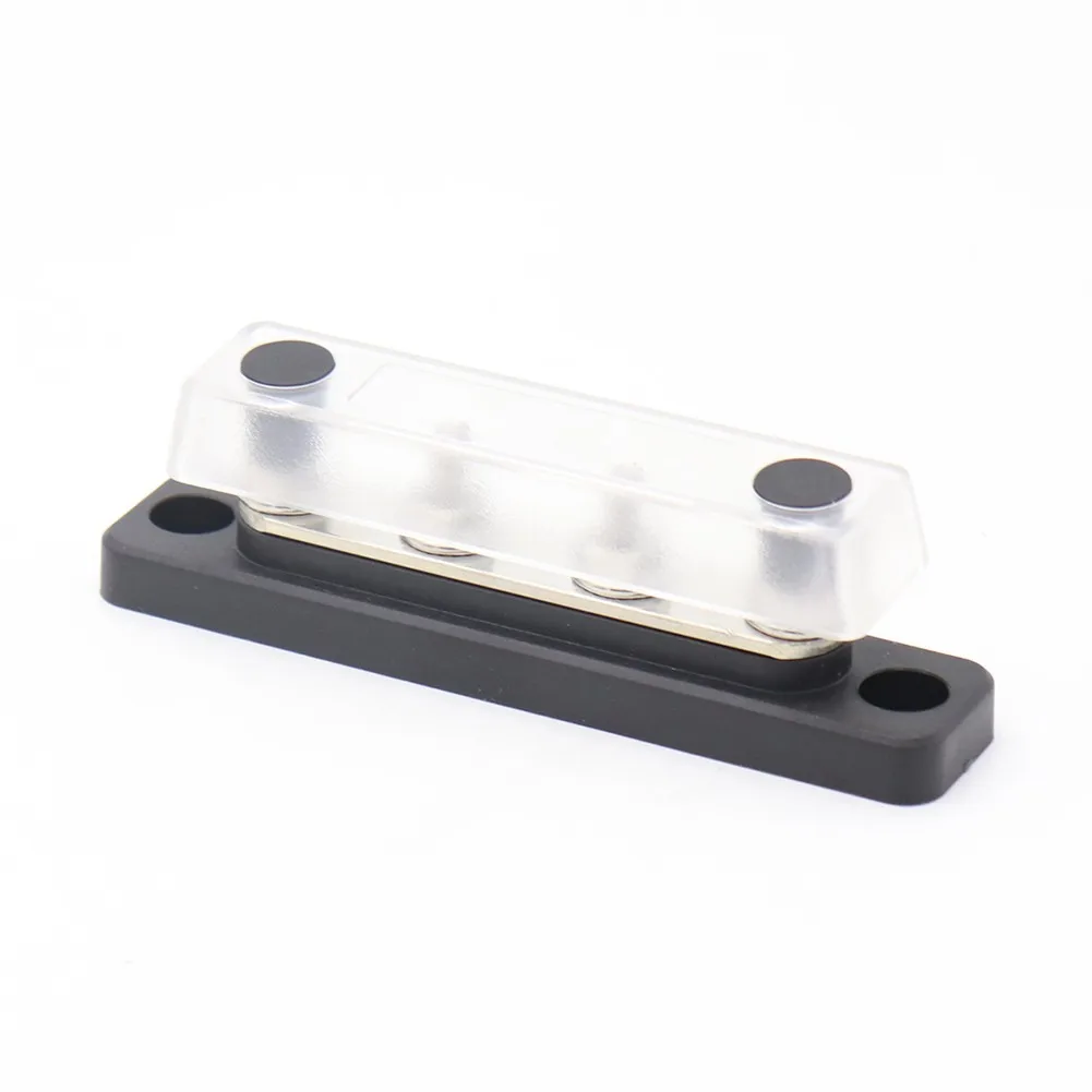 Line Row Bus Bar 1pcs 4-Way Busbar 75 Grams AOA1135-A Straight Busbar With Transparent Cover 100A DC For Buses