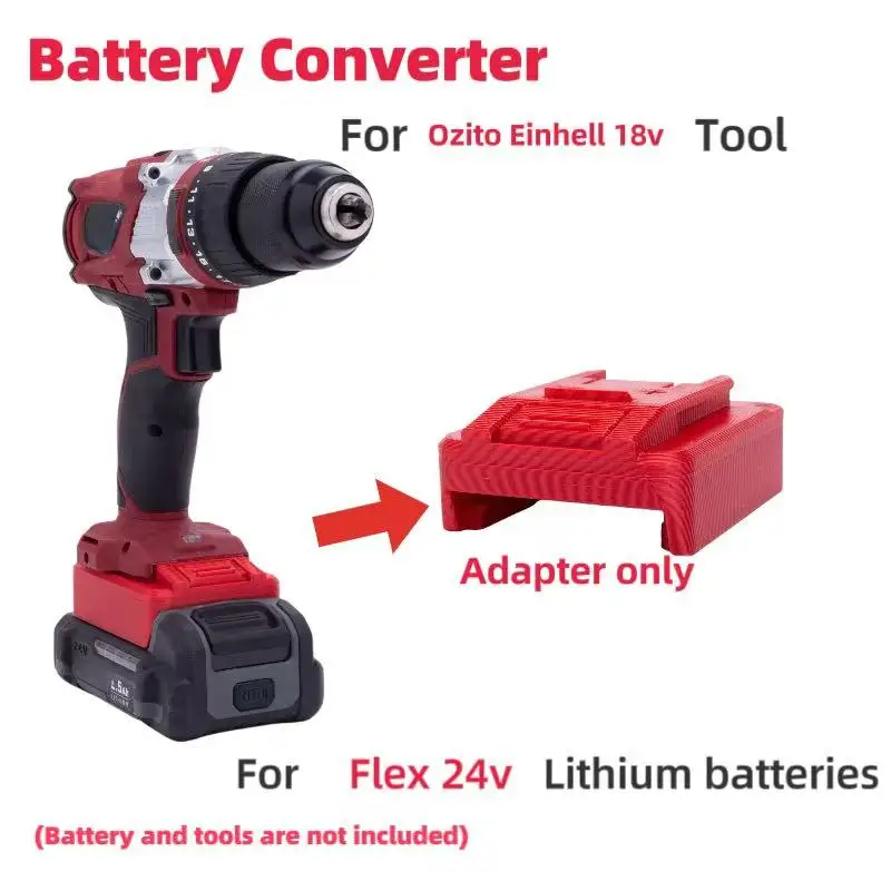 

Batteries Converter Adapter For Flex 24V Lithium Convert To Ozito Einhell 18v Cordless Tool Adapter(without battery and tools)