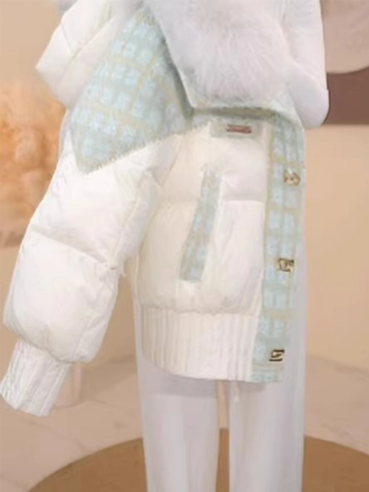 

plus Size Trendy Color Blo Cotton Jaet Women's Winter Slimming Thiened Fur Collar Warm Sli Outerwear Coat