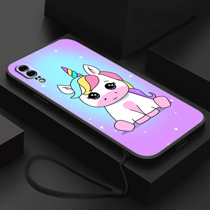 My Unicorn Agnes Case For Huawei P Smart Z S 2021 2020 2019 2018 P50 P40 P30 P20 Pro P10 P9 P8 Lite 2017 5G Black Soft Cover