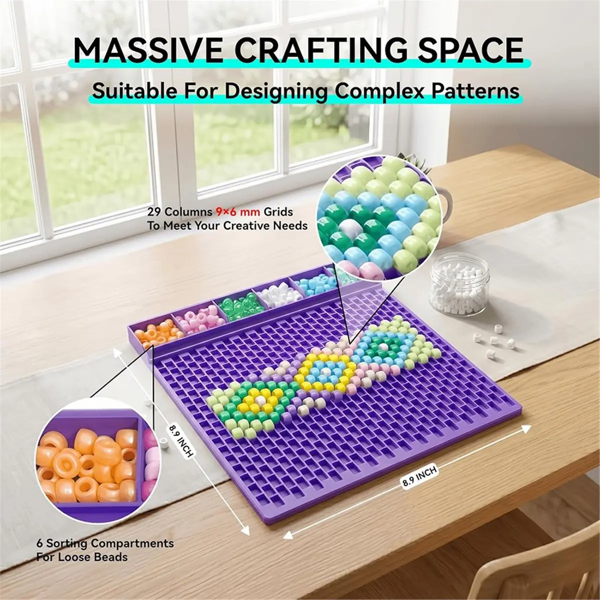 A708K  Pattern Bead Planning Tray for 6x9mm Beads Kandi Bead Making Board SUMMER
