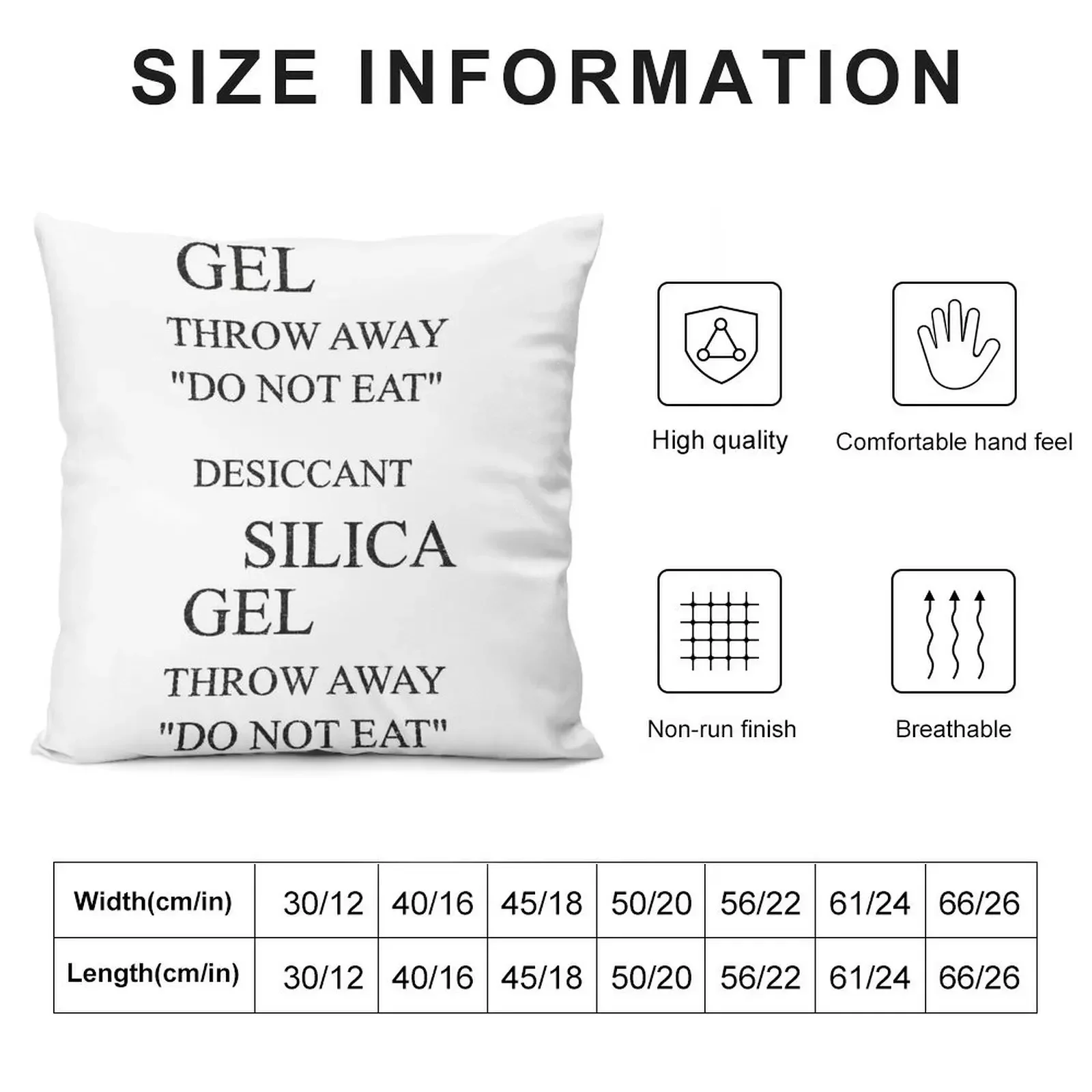 Do Not Eat - Silica Gel Throw Pillow Couch Pillows christmas supplies christmas pillowcases pillow