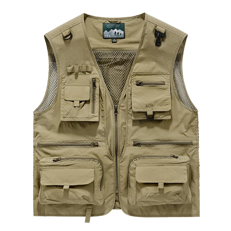 

14 Pockets Summer New Men US Tactical Hiking Fishing Vest Mens Photographer Waistcoat Mesh Cargo Sleeveless Jacket Tool Vest 5XL