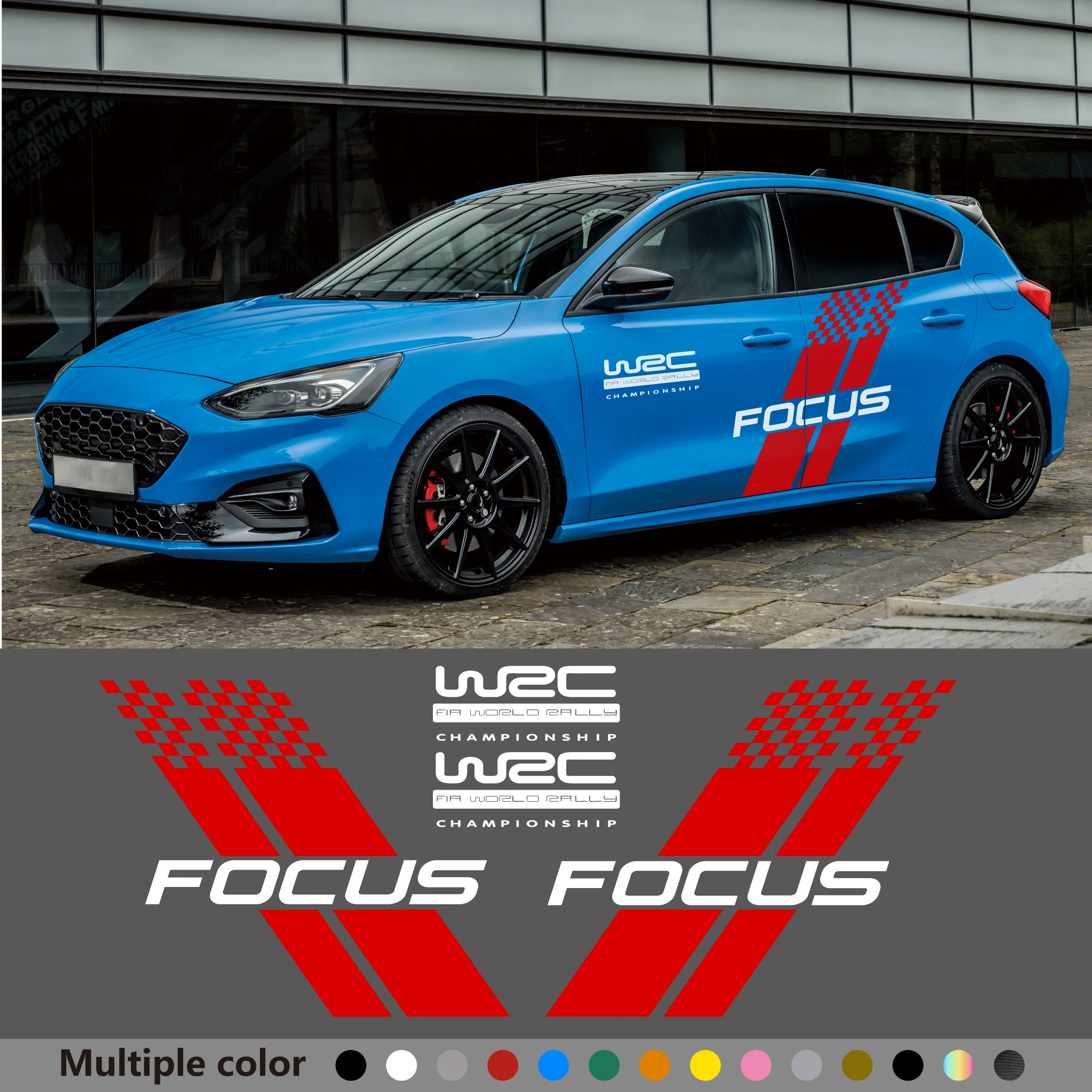 Car Both Side Body Stickers Stylish Auto Racing Sports Styling Vinyl Film Decal Apply For Ford Focus 2 3 MK2 MK3 Car Accessories