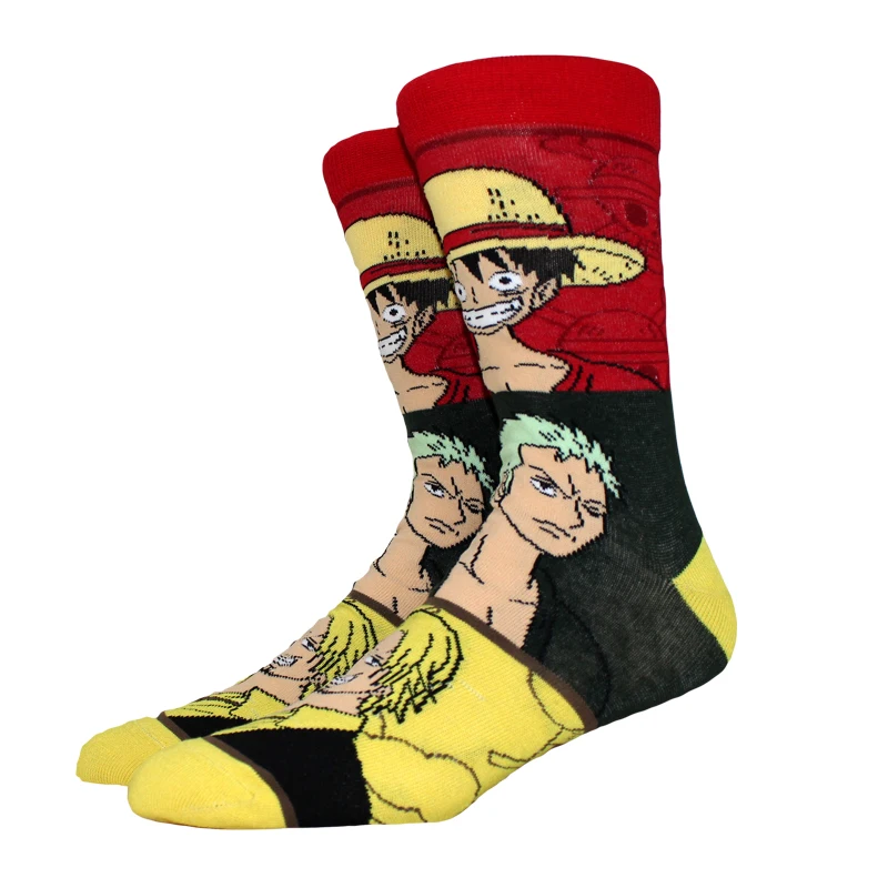 4 Paar Anime-Socken im Angebot ONE PIECE Kniehohe Damen-Cosplay-Socken Persönliche Hip-Hop Harajuku Herren Lustige Socken Größe 36-44 – Detail 9