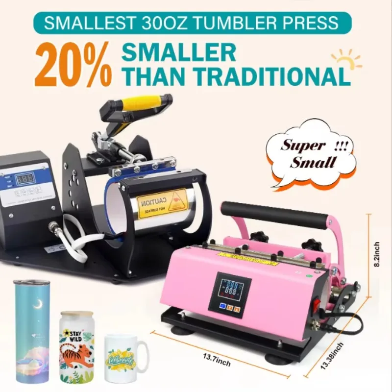 30 أوقية آلة خبز الأكواب الصحافة الحرارة آلة طباعة الأكواب الساخنة زجاجة ماء الإعلان شعار نمط معدات الطباعة