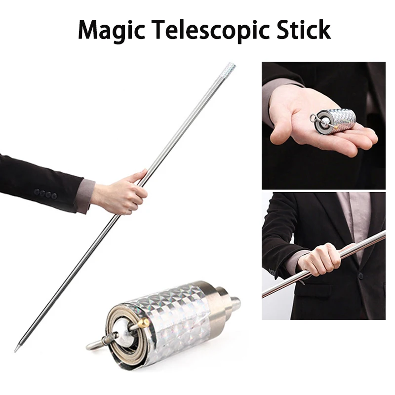 Vara telescópica Rod do metal de EDC, artes marciais, bolso mágico, exterior, varinha de aço do carro, elástica, oca, ajustável, 1PC