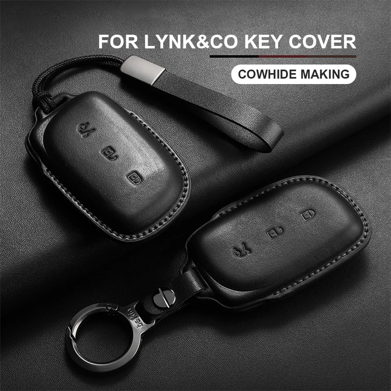 

Genuine Leather Car Key Cover For LYNK&CO LYNKCO 900 Z10 Z20 Pro Max Ultra Smart Key Protector Holder Shell Keychain Accessories