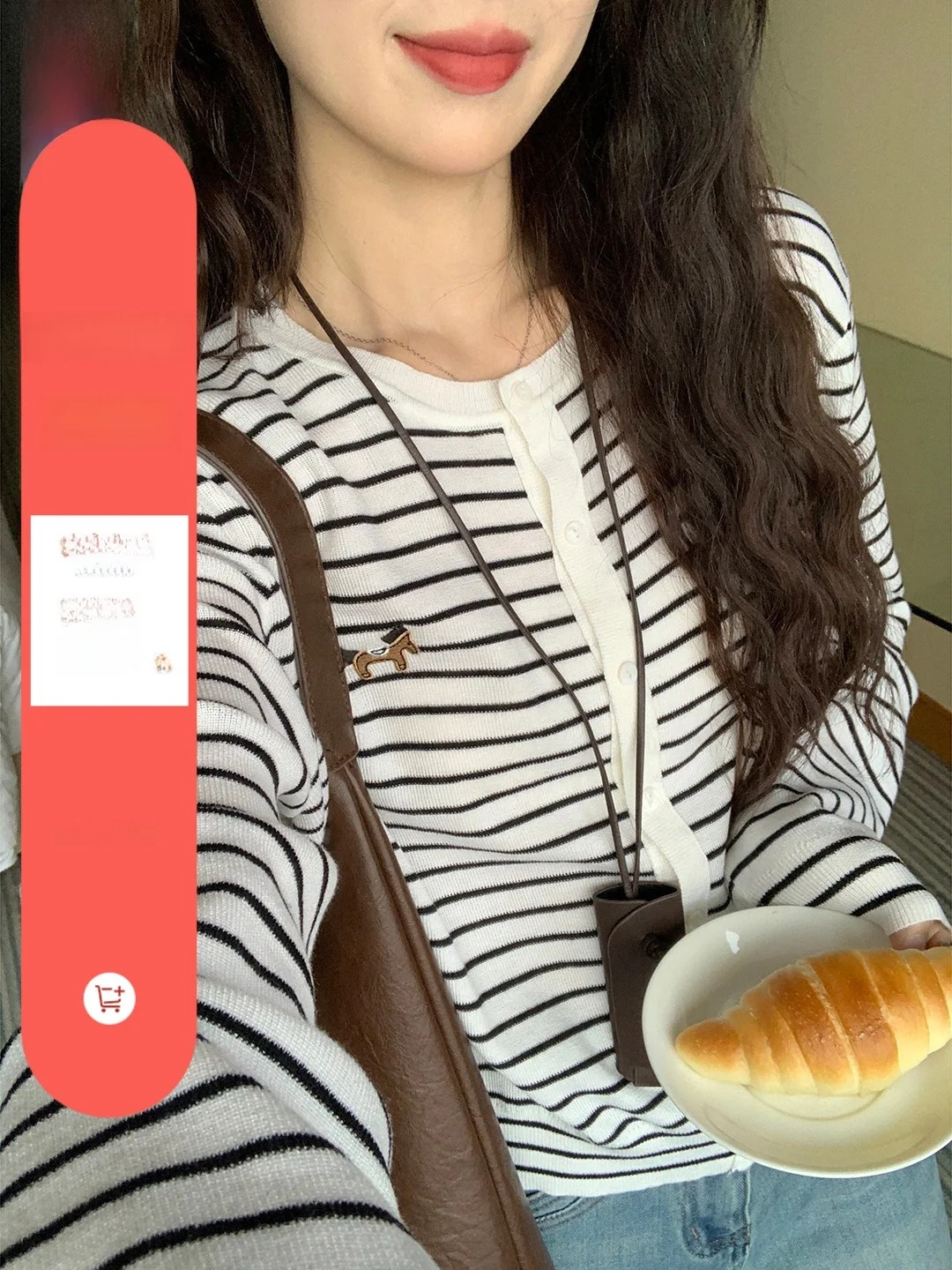 

Commute Slimming Striped Knit Cardigan Simple Korean Sle Long Sve round Ne Button up Women's Loose Fitting Casual Wear