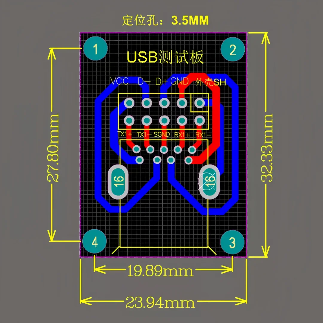 5PCS USB2.0 Motherboard Test Board  USB Testing Board 5P Single Row Bent Pin Adapter Circuit Board Electronics Manufacturing