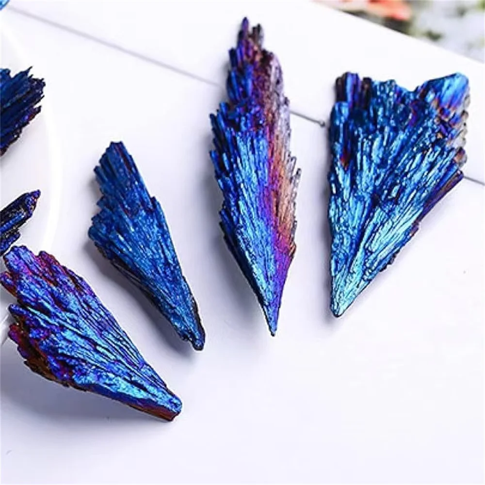 

Natural Colorful Tourmaline Electroplated Mineral Rock Stone Titanium Coated Crystal Specimen Healing Home Decoration