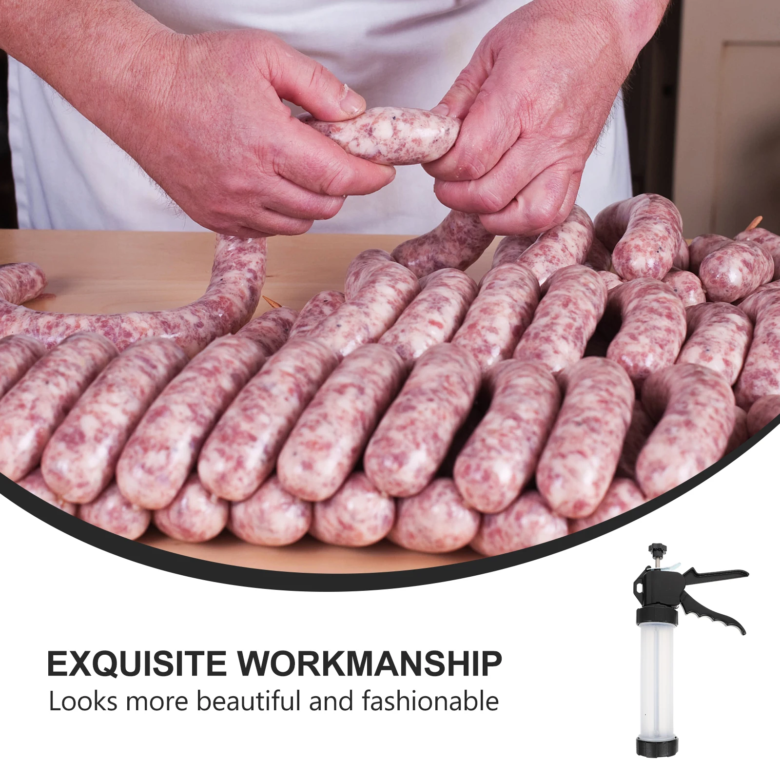 

Manual Sausage Maker Non Rusting Sausage Stuffer Kitchen Meat Processing Tools Filler Tube Machine Food Grade Clean Effortless