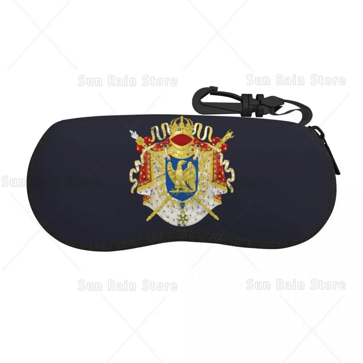 Custom French Empire Napoleon Eyeglass Glasses Case Women Men Soft Eagle Falg Sunglasses Protective Bag