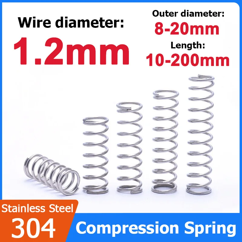 

1.2mm Wire Diameter 304 Stainless Steel Spring Steel Y-shaped Compression Spring OD 8/9/10/11/12/13/15/16/17/18/20mm